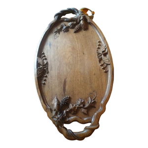 Plateau de service en - acajou massif