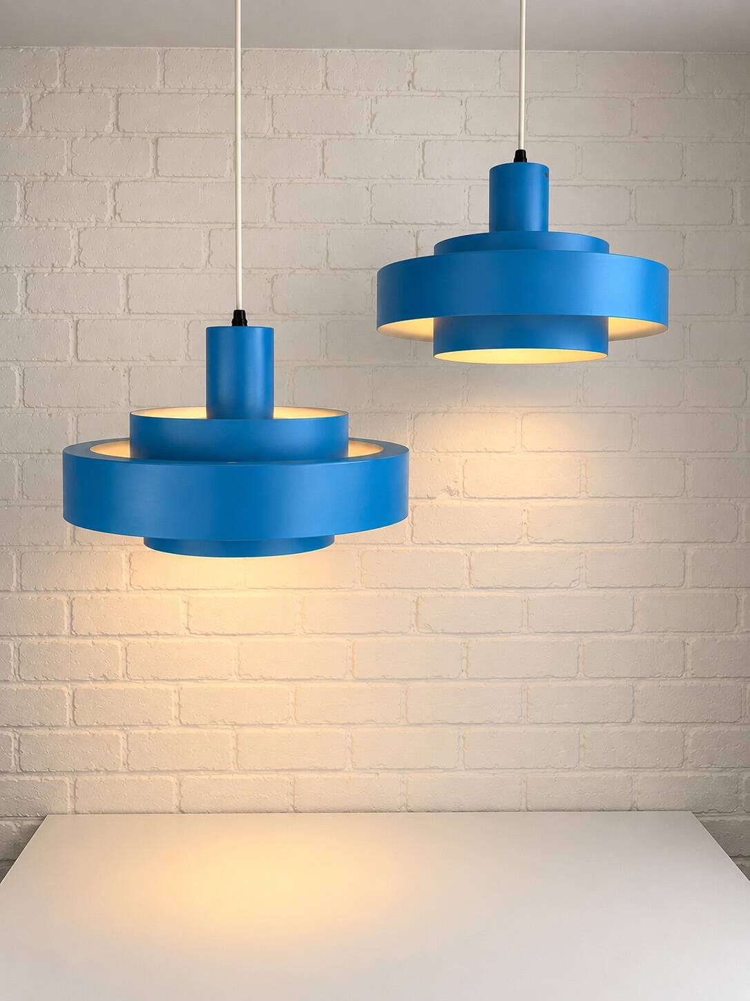 Paire de suspensions Equator bleues par Jo Hammerborg pour Fog & Mørup, 1968