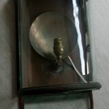 Ancient half-moon brass wall lantern