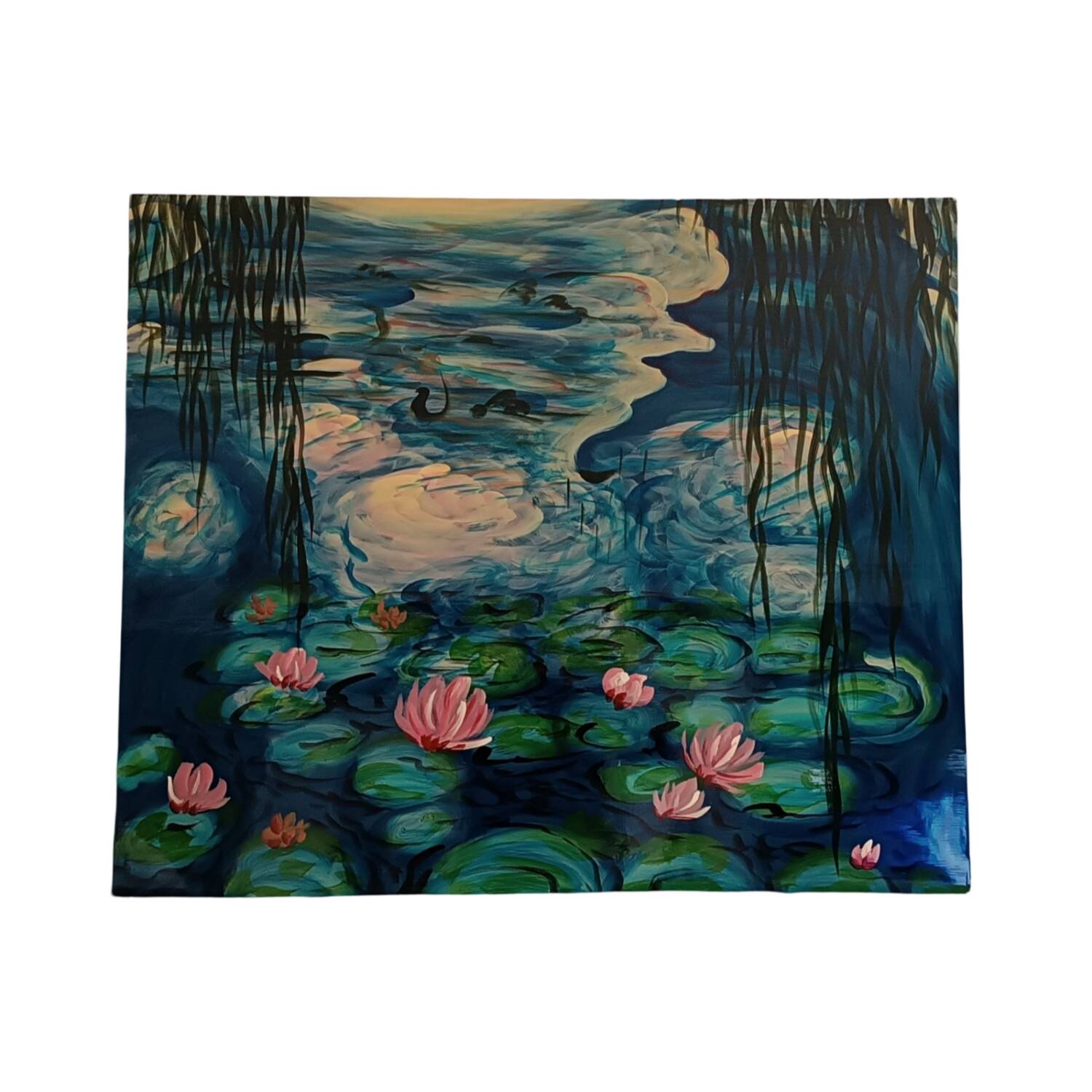 Les Nymphéas de Monet, peinture sur bois