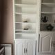 White cerused wood library (+TV housing)