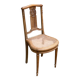 Art Deco lyre chair in solid caned wood