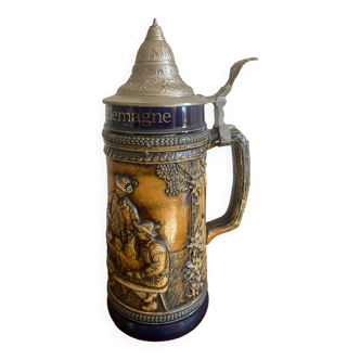 German beer mug, metal lid