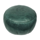 Hand-made green leather Pouf Fes 40 x 25 cm