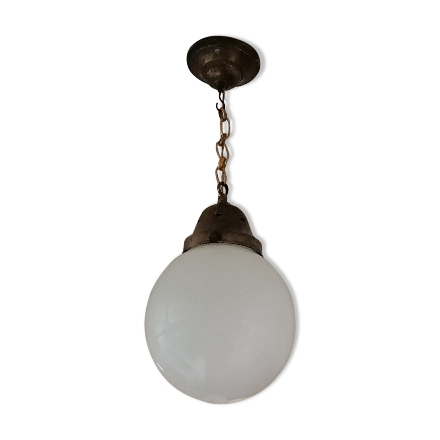 Suspension laiton et opaline début XXème