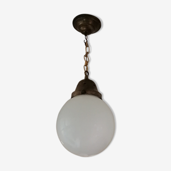 Brass and opaline suspension early 20th century