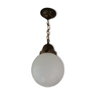 Brass and opaline suspension early 20th century