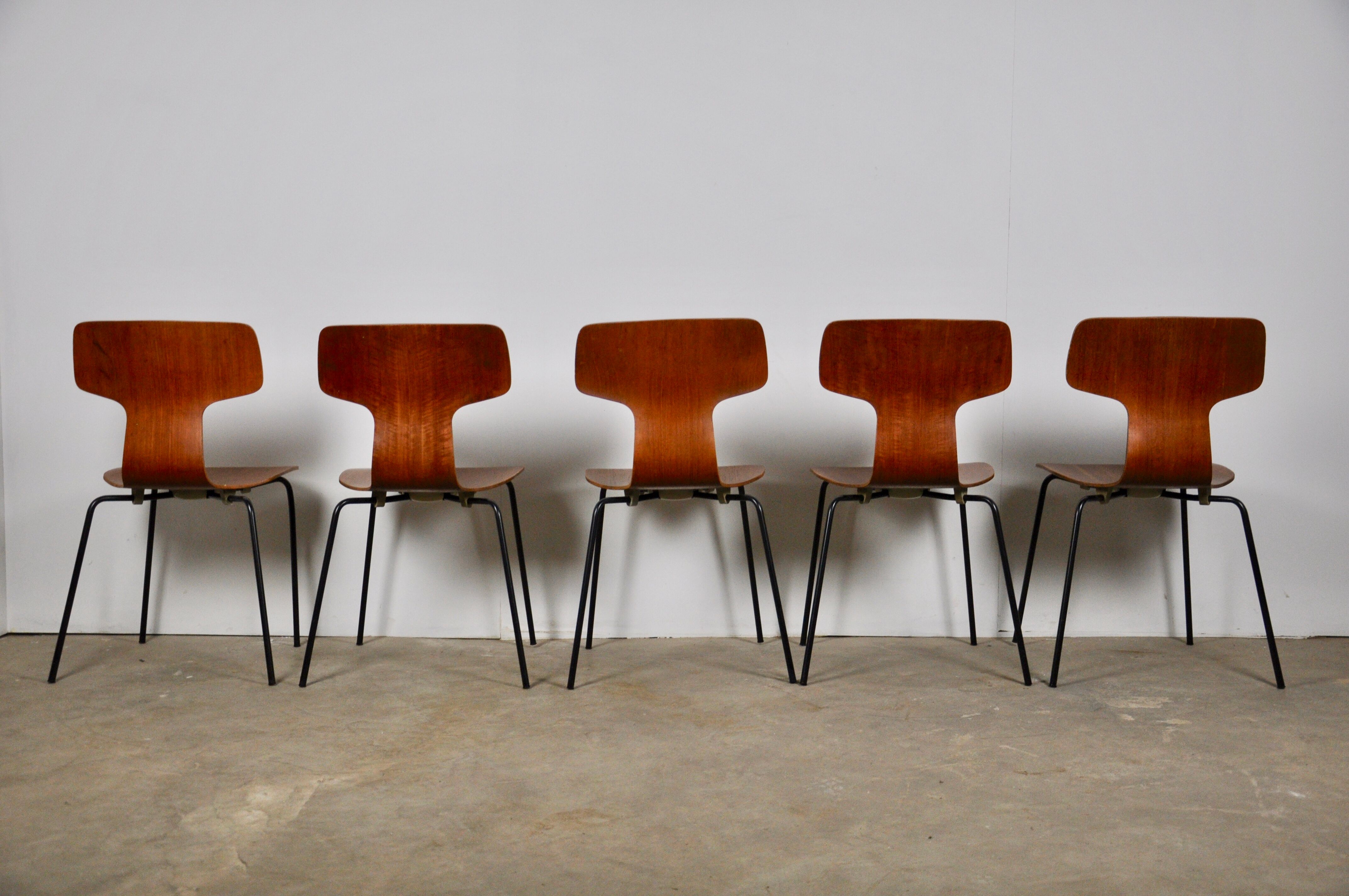 Chaises Hammer par Arne Jacobsen pour Fritz Hansen, 1960
