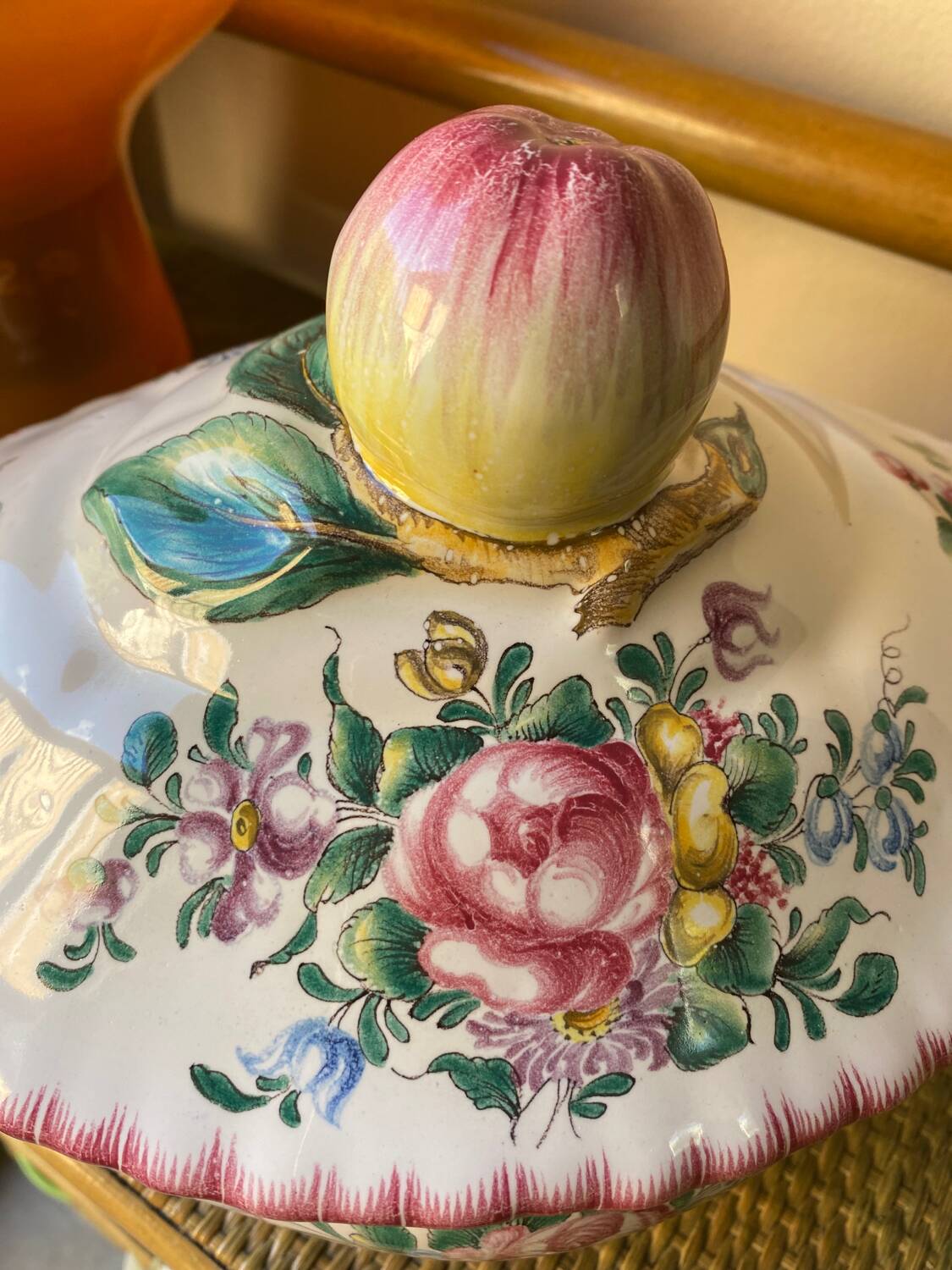 Signed earthenware vegetable dish