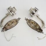 Pair of Art Deco wall lights from the 1940s designed by Bruno Chiarini