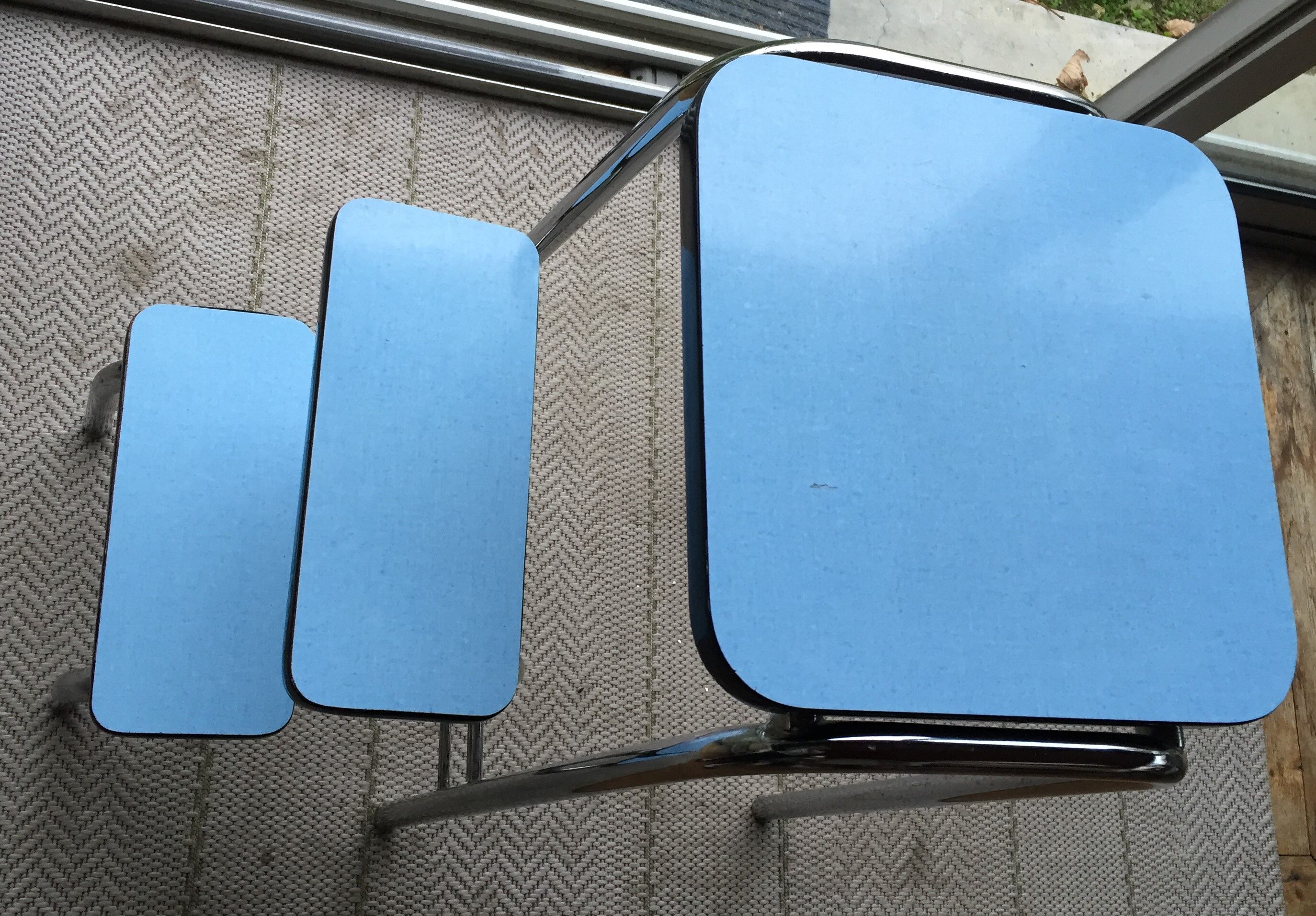 Steplady stepladder formica sky blue, 60/70s