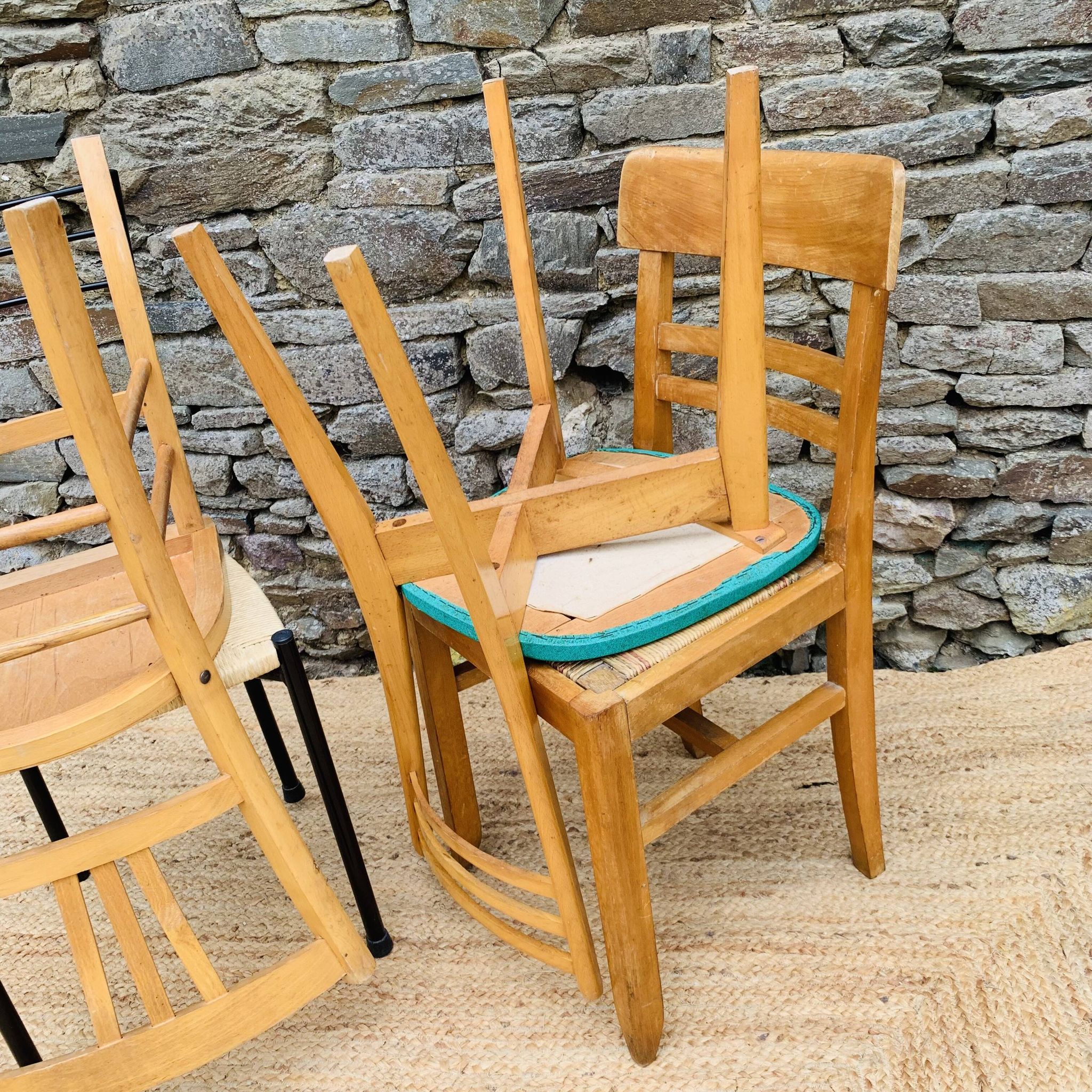 Set of 4 mismatched chairs