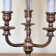 three-light candelabra lamp in metal and gilded brass, bouillotte lamp