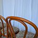Ensemble de 6 chaises de salle à manger Thonet en bois courbé avec assise en tissu / Années 1970 Mid-Century Bistr