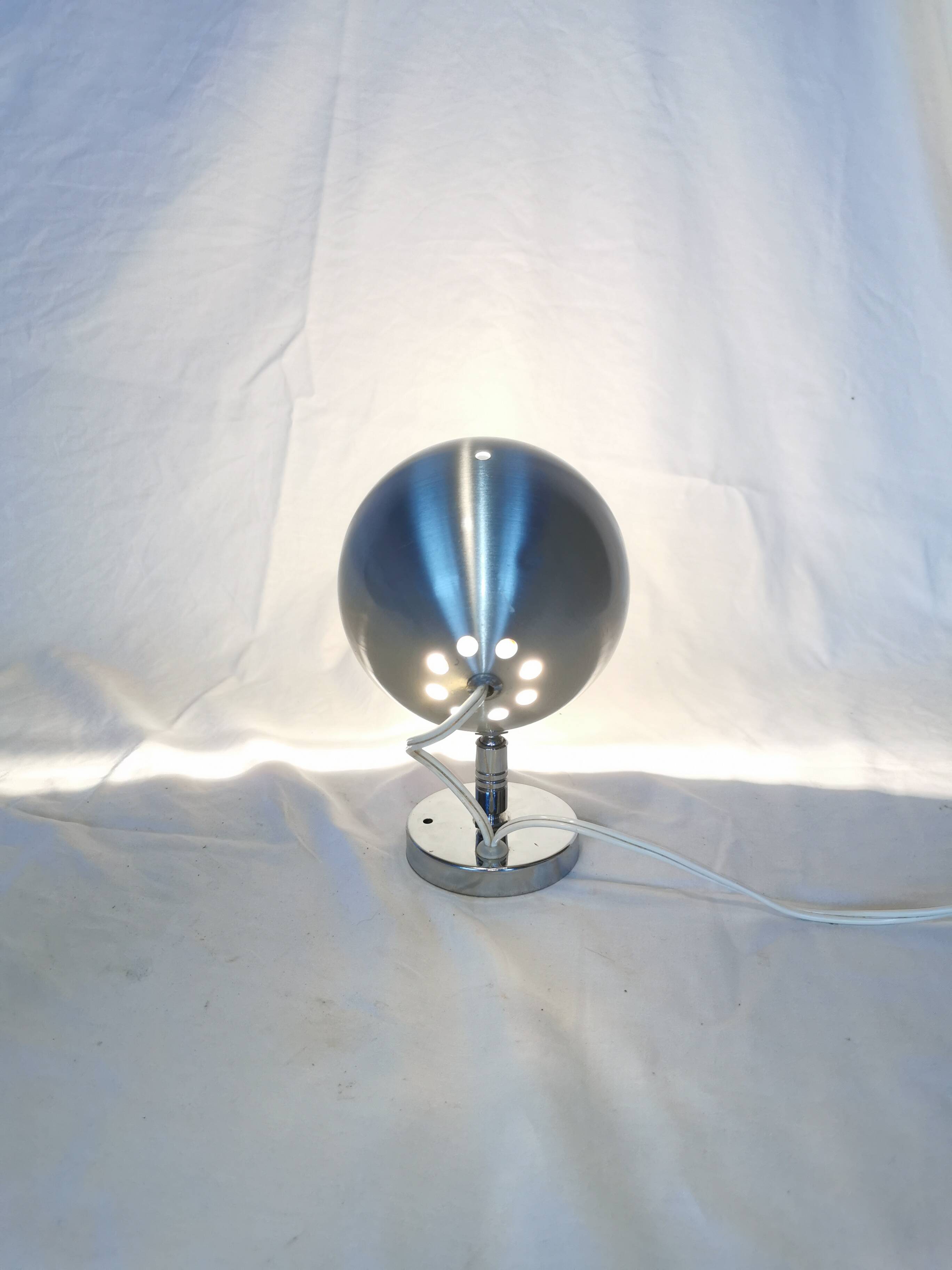 Lampe spot Eyeball aluminium brossé, 1970