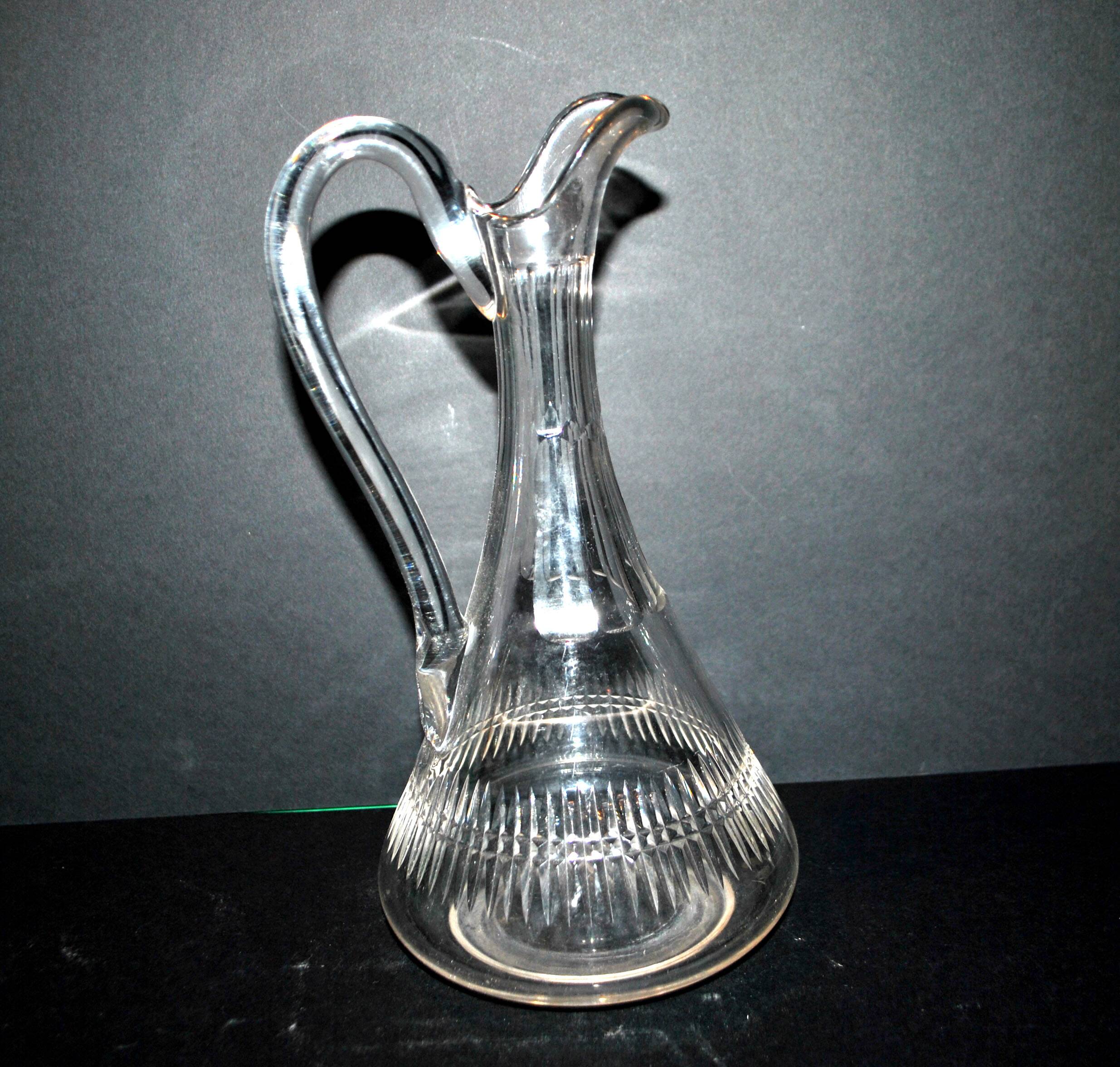 BACCARAT crystal carafe with handle, gondola model 1907