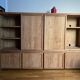 Tv unit with shelves and storage in solid teak