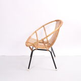 Vintage Noordwolde bamboo round chair