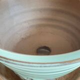 Vintage ceramic tripod pot and saucer