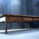 Passementier table with wooden drawers Walnut - France Lyon 1880'