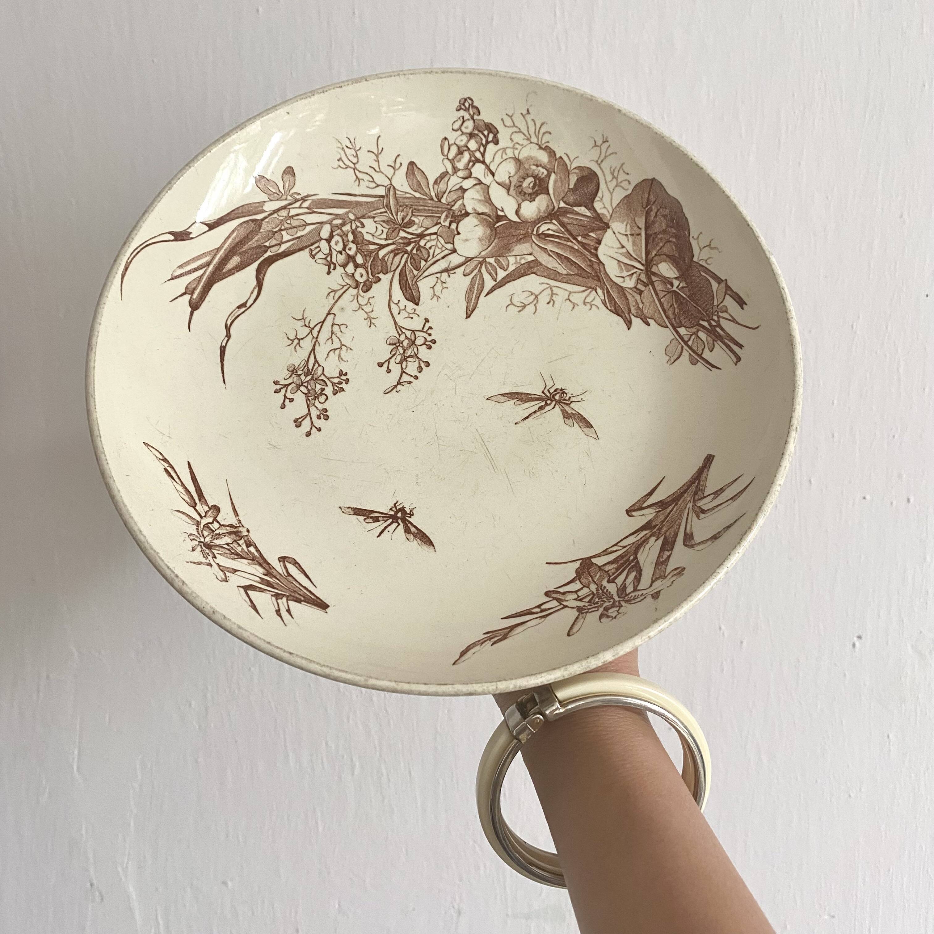 Old Luneville earthenware compote bowl