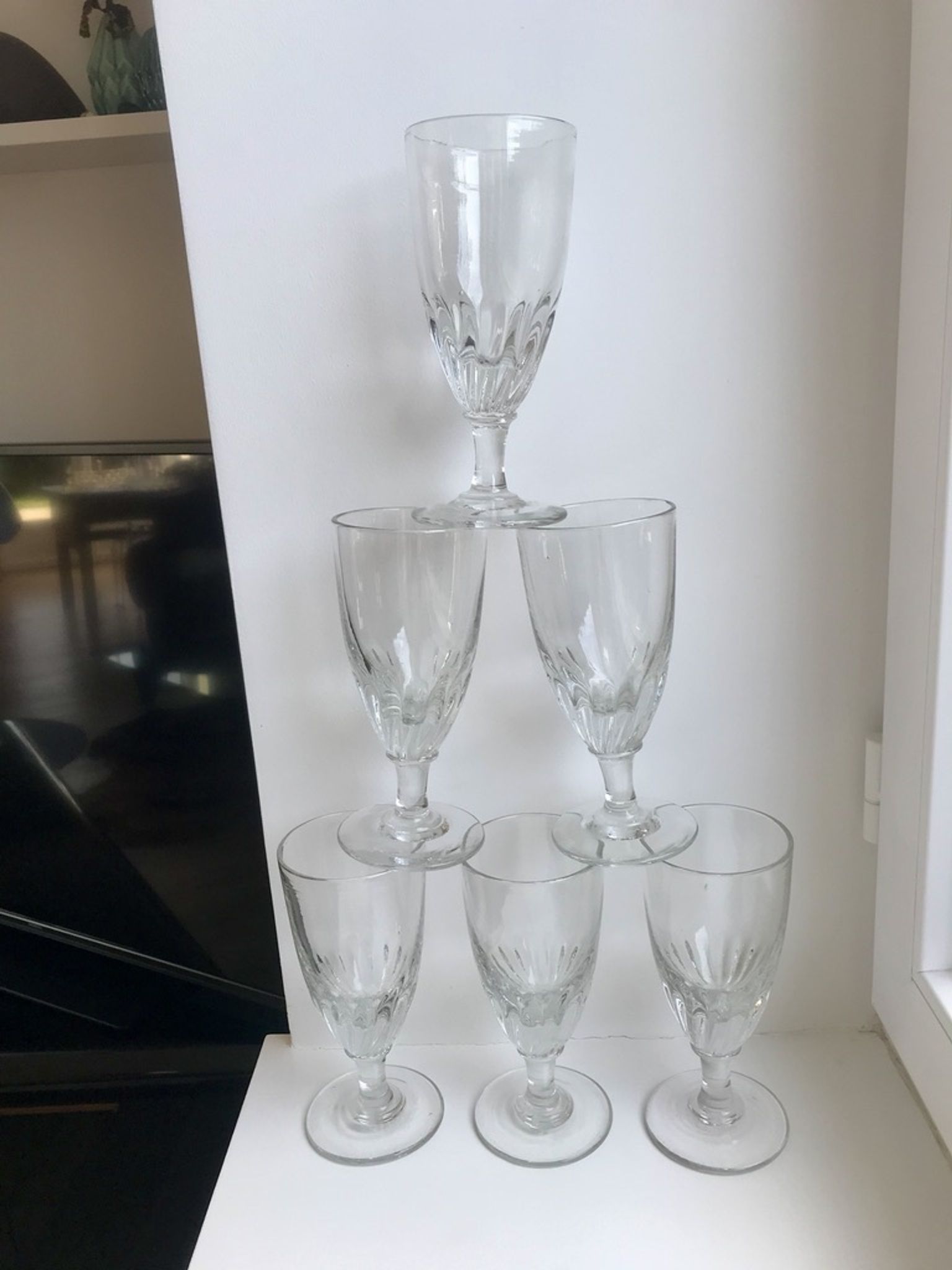 Lot de 6 verres à vin / absinthe xxème