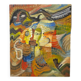Tableau abstrait moderne de J. Delbrouck