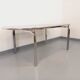 Vintage oval dining table in smoked glass and chrome metal, Space Age style.