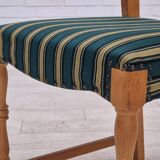 1970s, set of 6 Danish dining chairs, original condition, oak wood, furniture wool.