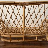 Vintage rattan two-seater sofa