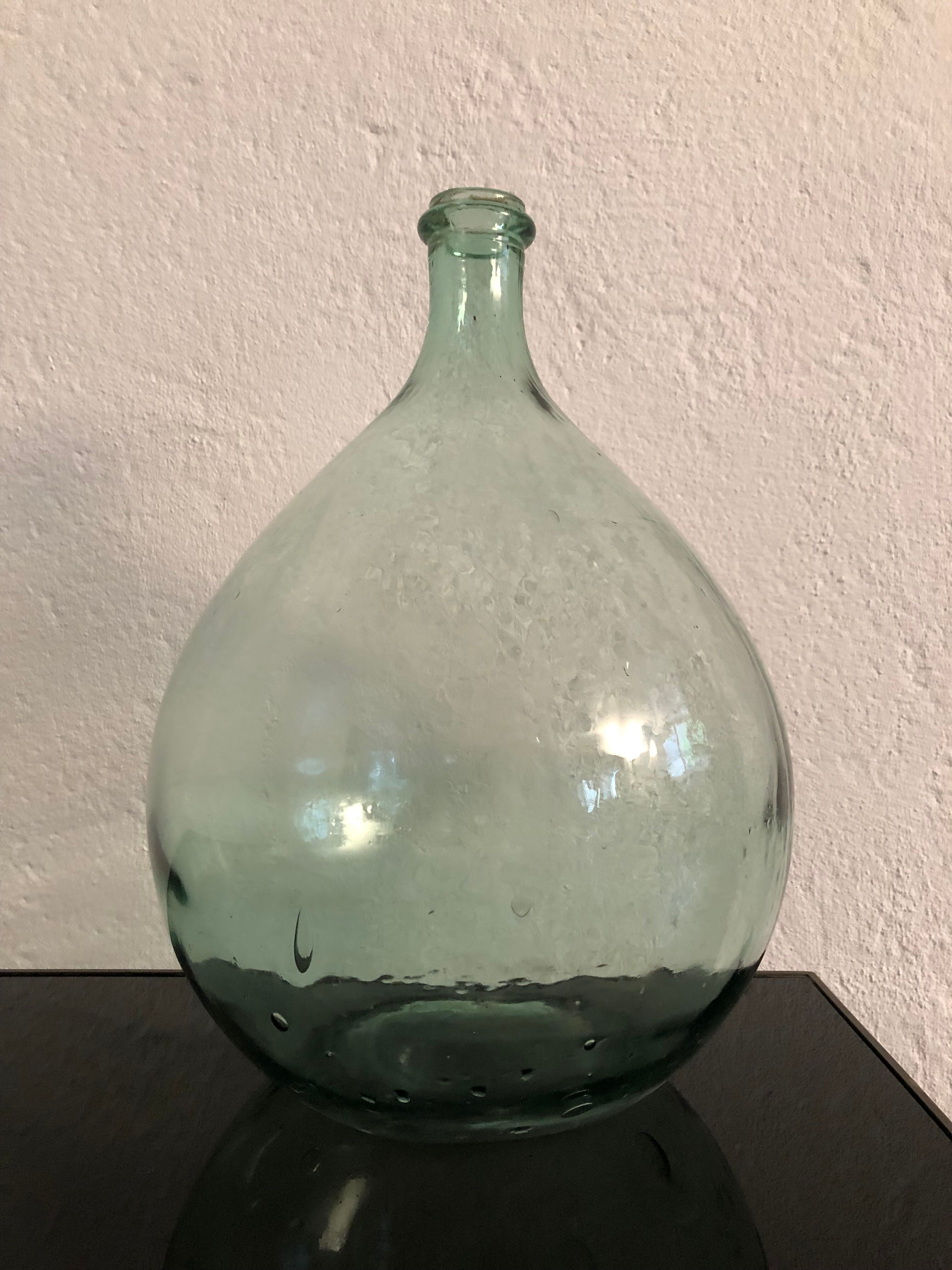 Demijohn old glass bubbled 10l