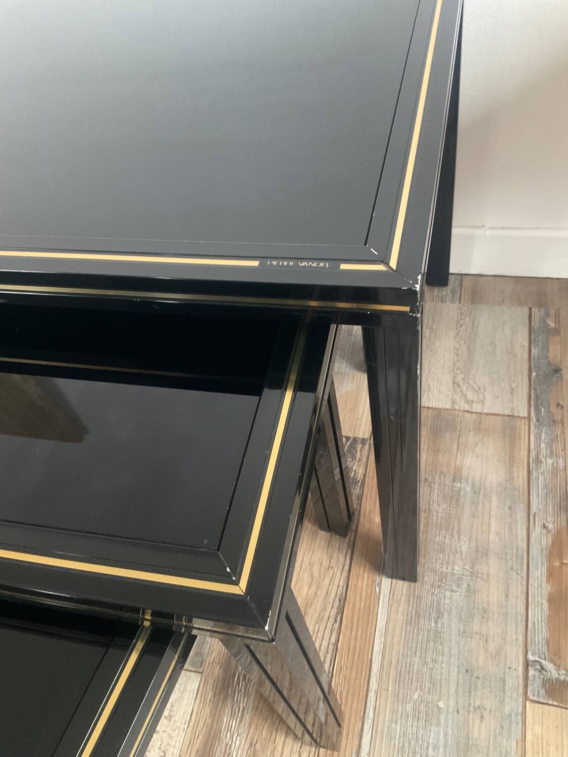 Trio of Pierre Vandel nesting tables from the 70s-80s