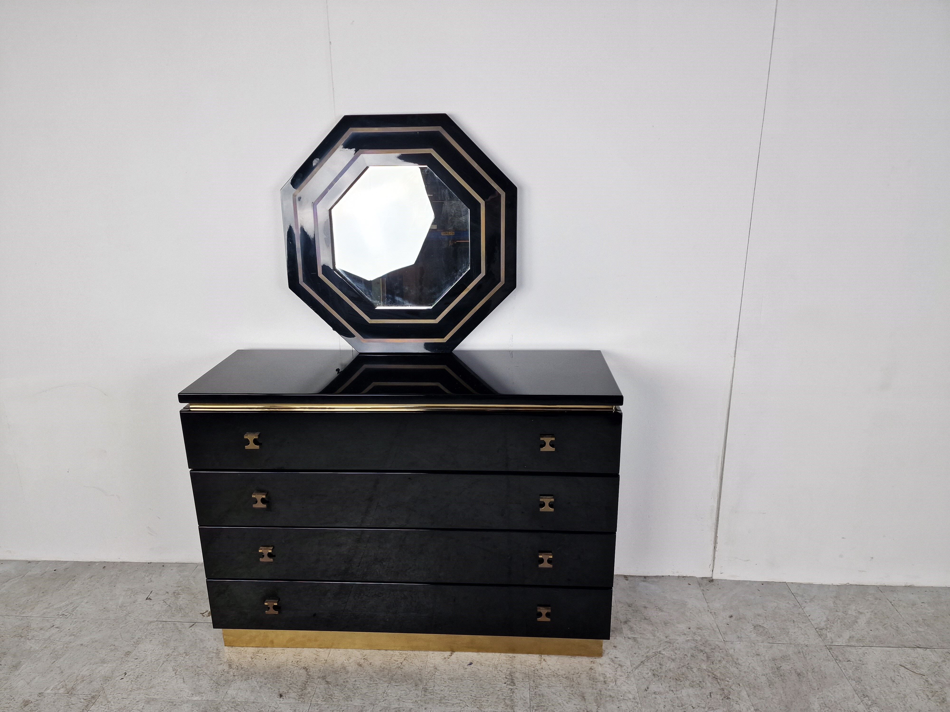 Jean Claude Mahey chest of drawers with mirror, 1970s