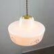 Mid-century Modern Italian Brass and White Glass Pendant Lamp, 1960s
