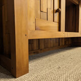 Brutalist low sideboard in solid elm