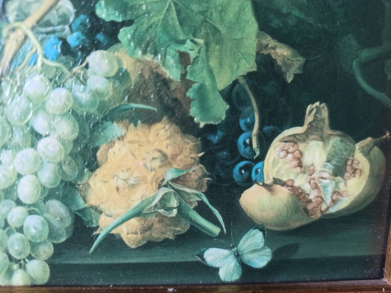 Still life, oil on framed canvas.