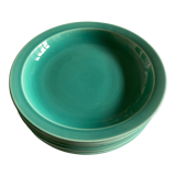 Set of 6 turquoise modernist hollow plates 1950 Villeroy and Boch