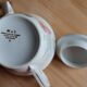 Vintage sugar bowl in fine porcelain - M&S Made in Berry Limoges clay