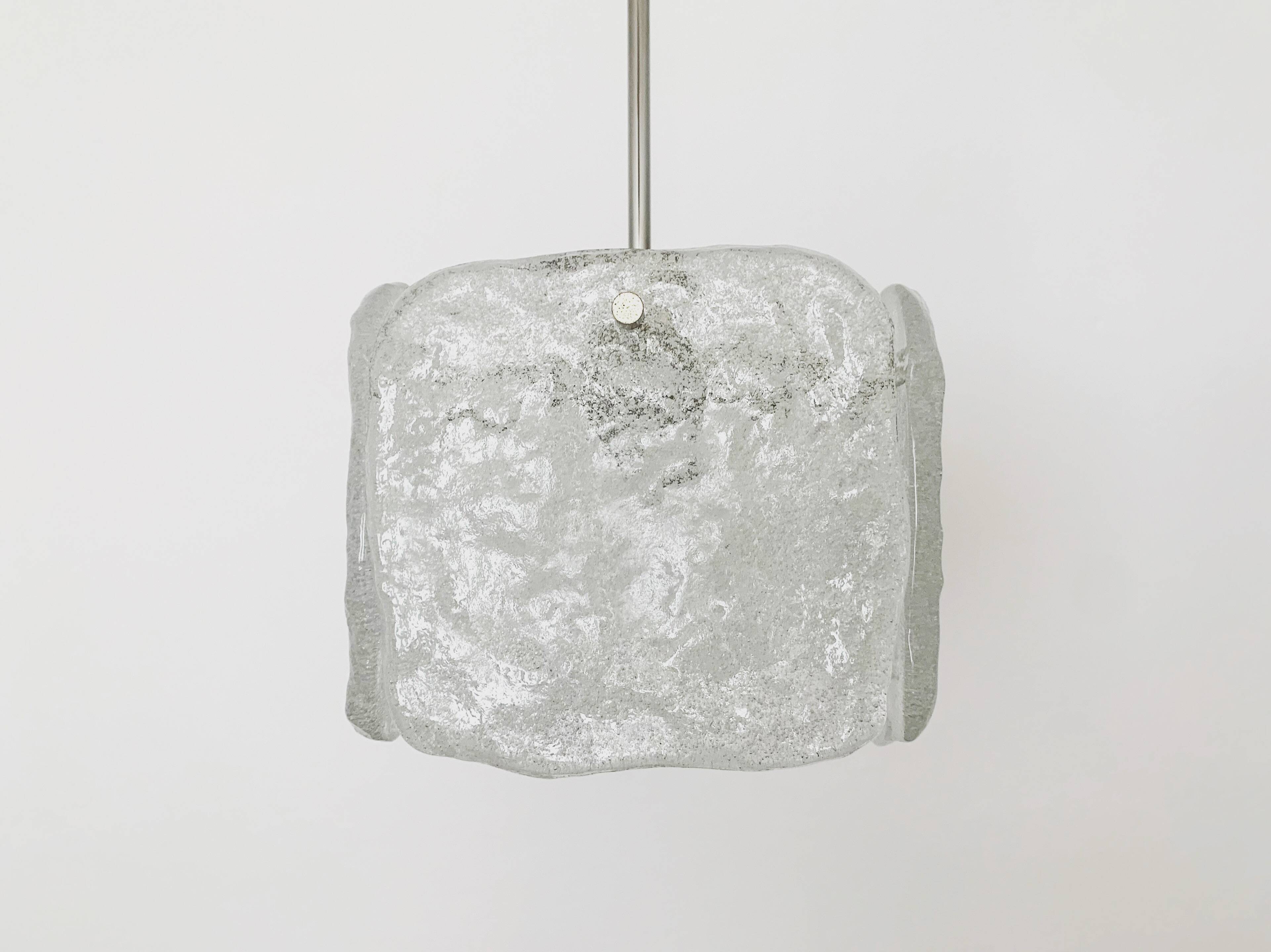 Austrian Ice Glass Chandelier by J.T. Kalmar