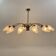 Lustre en laiton, verres texturés, 1960