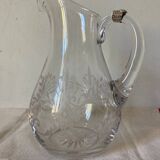 2 crystal and solid silver carafes