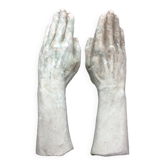 Plaster sculpture pair of hands early 20th century