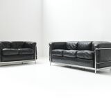 Vintage LC-2 in black leather by Le Corbusier, Jeanneret & Perriand for Cassina