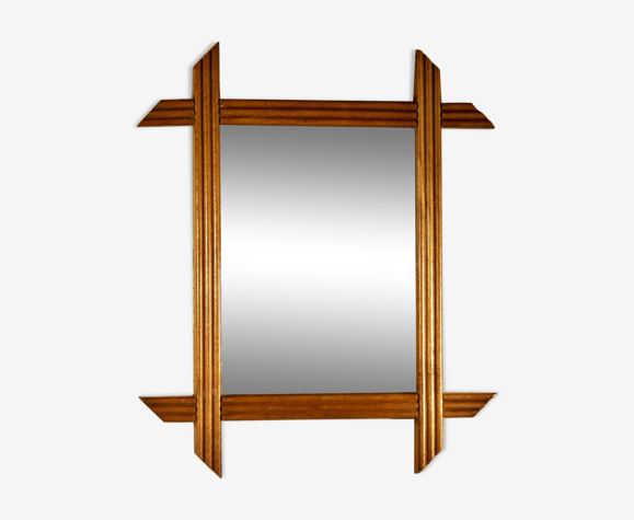 Miroir cadre en bois années 50