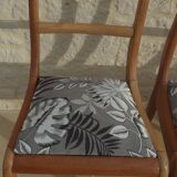 Set of 4 chic wooden chairs with firm fabric seats in Louis Philippe style – Completely revamped