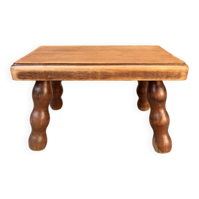 Tabouret, porte pot en chêne massif, années 50