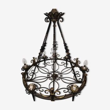 Wrought iron chandelier in the Louis Philippe style - 20th century