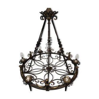 Wrought iron chandelier in the Louis Philippe style - 20th century