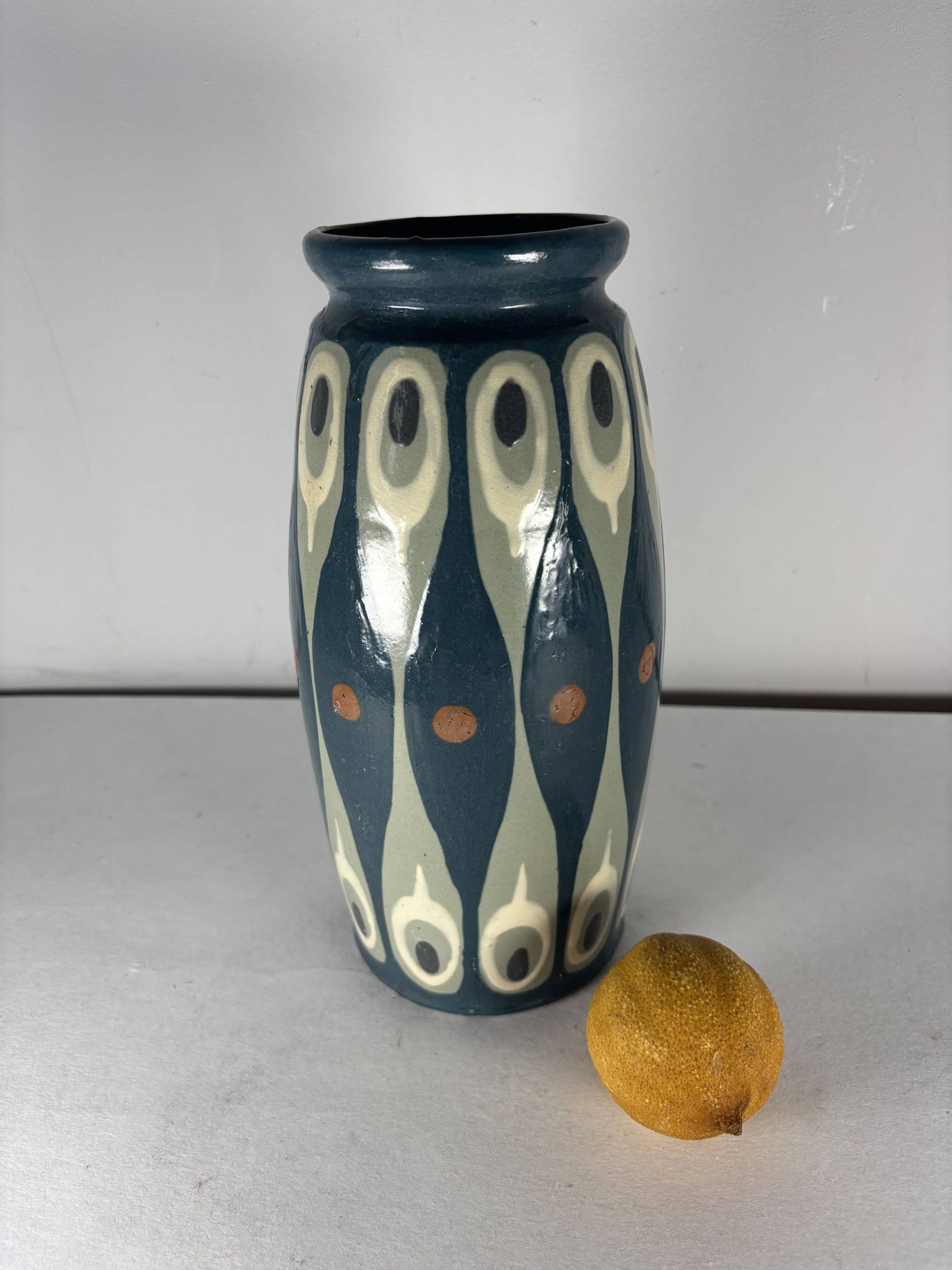 Vase Art Déco signé Léon Elchinger, Soufflenheim, années 1920