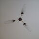 Vintage chandelier 3 gold and black branches with cast glass